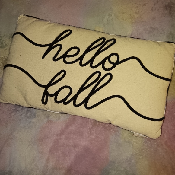 HELLO FALL BUFFALO CHECK BLACK & WHITE FARMHOUSE STRATFORD HOME THROW PILLOW - Picture 5 of 10